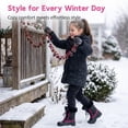 thumbnail image 5 of NIPAXO Girls Snow Boots Waterproof Winter Boots Black and Hot Pink Faux Fur Cuff Lace-Up Cold Weather Outdoor Shoes for Kids, 5 of 11