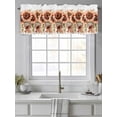 thumbnail image 4 of Summer Floral Curtain Valances for Windows, Spring Sunflowers Leaf Plant Bow Vase Kitchen Valance Window Treatment, Light Filtering Block Curtains for Bathroom/Bedroom/Living Room 42'' x 18'', 4 of 9