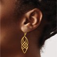 thumbnail image 3 of Stainless Steel Polished Yellow Ip-Plated Twisted Dangle Leverback Earrings (39 X 12) Made In China sre1555, 3 of 5