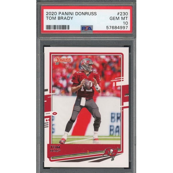 Tom Brady 2020 Panini Donruss Football Card #230 Graded PSA 10