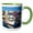 Green/White, variant on 3drose, Denmark, Faroe Islands, Torshavn. Capital City Faroes. Old Town Port., 11oz Two-tone Blue Mug