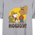 thumbnail image 3 of Peanuts - Franklin And Snoopy Howdy - Women's Oversized T-Shirt, 3 of 6