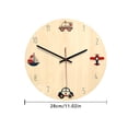 thumbnail image 3 of Reloj de pared adhesivo de madera retro de bricolaje Reloj colgante resistente al agua de bajo ruido para el hogar, WPC011a kenally HA001626-01, 3 of 6