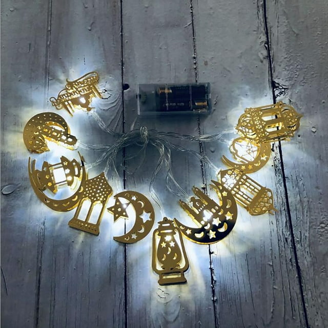 Vaidha Muslim Ramadan Festival LED Letter Castle String Decoration Lant 117.9inch