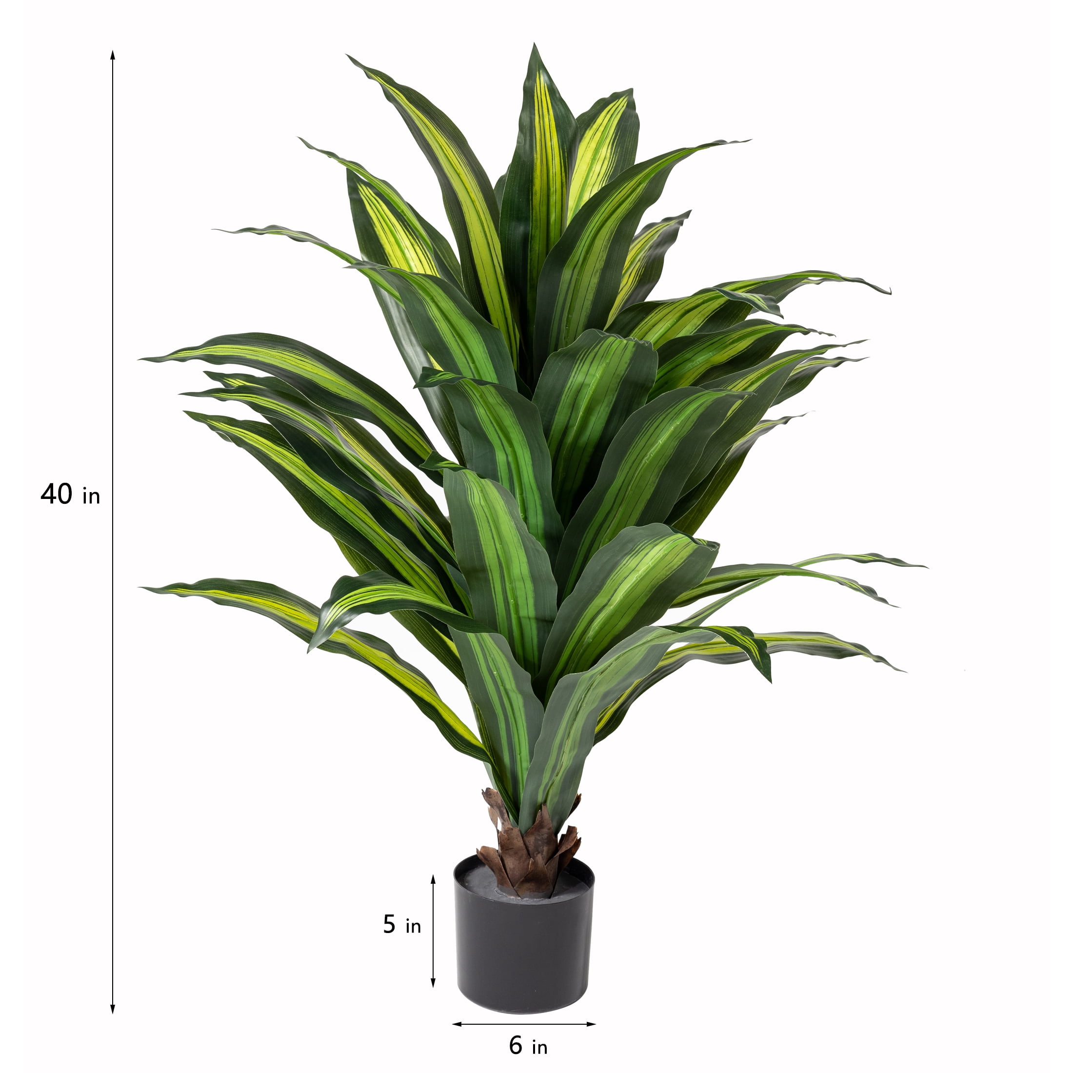 Artificial Plants, 40in Fake Dracaena Plants, 3ft Fake Plastic Tree, Pre Potted Faux Greenry Tree for Home Decor Office Living Room Indoor, Big Fake Plants Fake House Plants