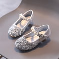 thumbnail image 4 of Gpaecead Girls Sequin Pearl Princess Dance Shoes Solid Color Non Slip Low Heel Performance Shoes For Kids, Silver, 4 of 8