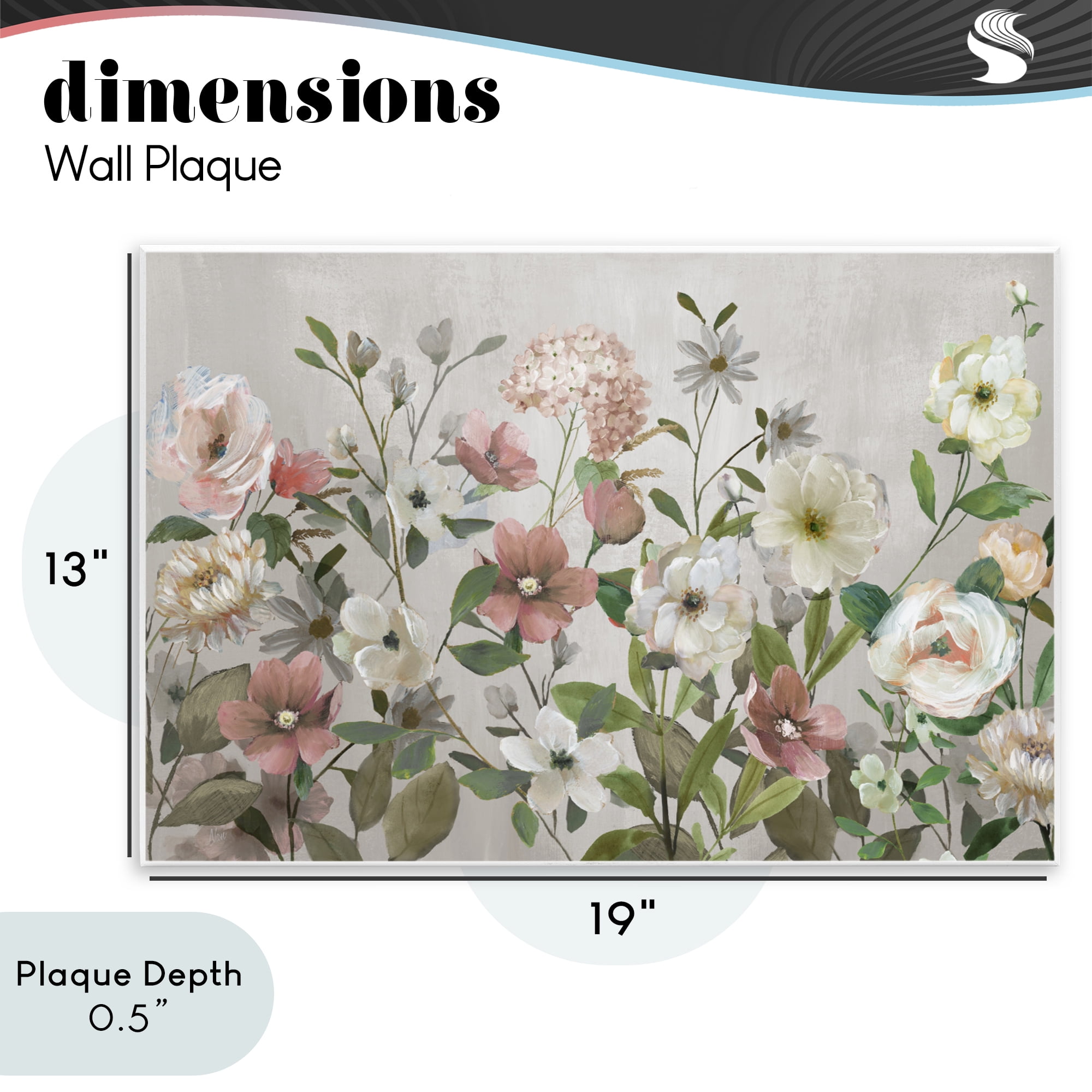 Stupell Industries Garden Meadow Arrangement Wall Plaque Art, design by Nan