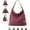 Canvas Red, variant on Large Tote Bag Convertible Backpack Purse for Women with Zipper Pockets, Canvas Crossbody Shoulder Hobo Bag 4-in-1