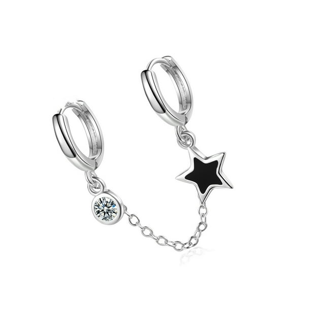 Sonducket Pendientes de aro de moda delicado pendiente de cadena encantador hermoso cristal de estrella todo-fósforo oreja joyería regalos de navidad Ropa, zapatos y accesorios Miscelánea Sonducket AP016923-00