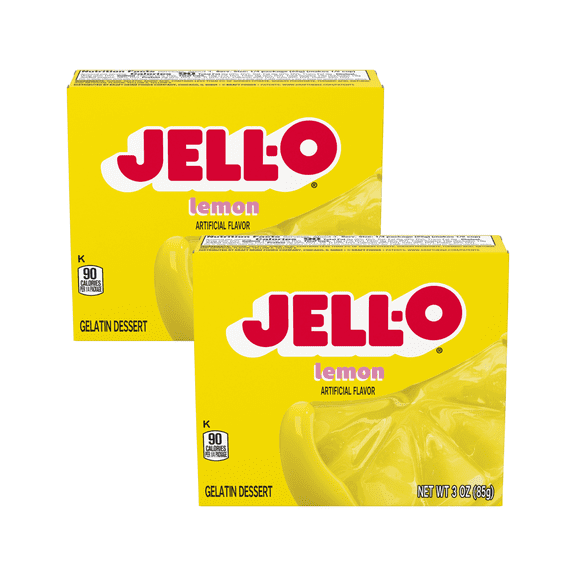 Jello Gelatin Lemon Dessert mix 3 oz (2-Pack)