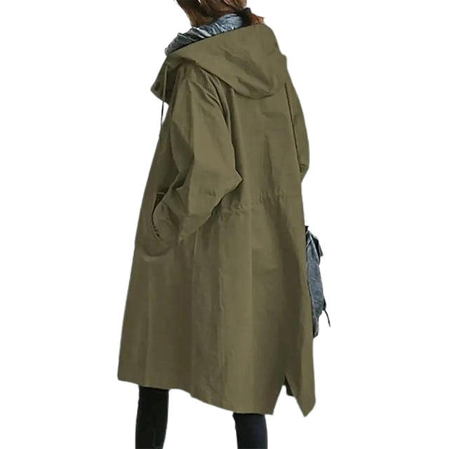 Chaqueta cortavientos para mujer, bolsillos con botones sueltos informales, con capucha, a prueba de viento, impermeable para senderismo al aire libre