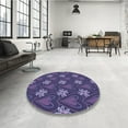 thumbnail image 4 of Ahgly Company Machine Washable Indoor Square Transitional Light Purple Area Rugs, 5' Square, 4 of 7