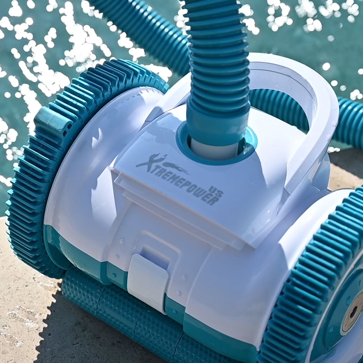 XtremepowerUS Robotic Pool Cleaner with Control Boxtra-Efficient Dual  Scrubbing Brushes