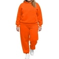 thumbnail image 2 of Women's Plus Size Two Piece Outfits Sweatsuits Sets Long Sleeve Loungewear Tracksuit Sets Saffron M, 2 of 4