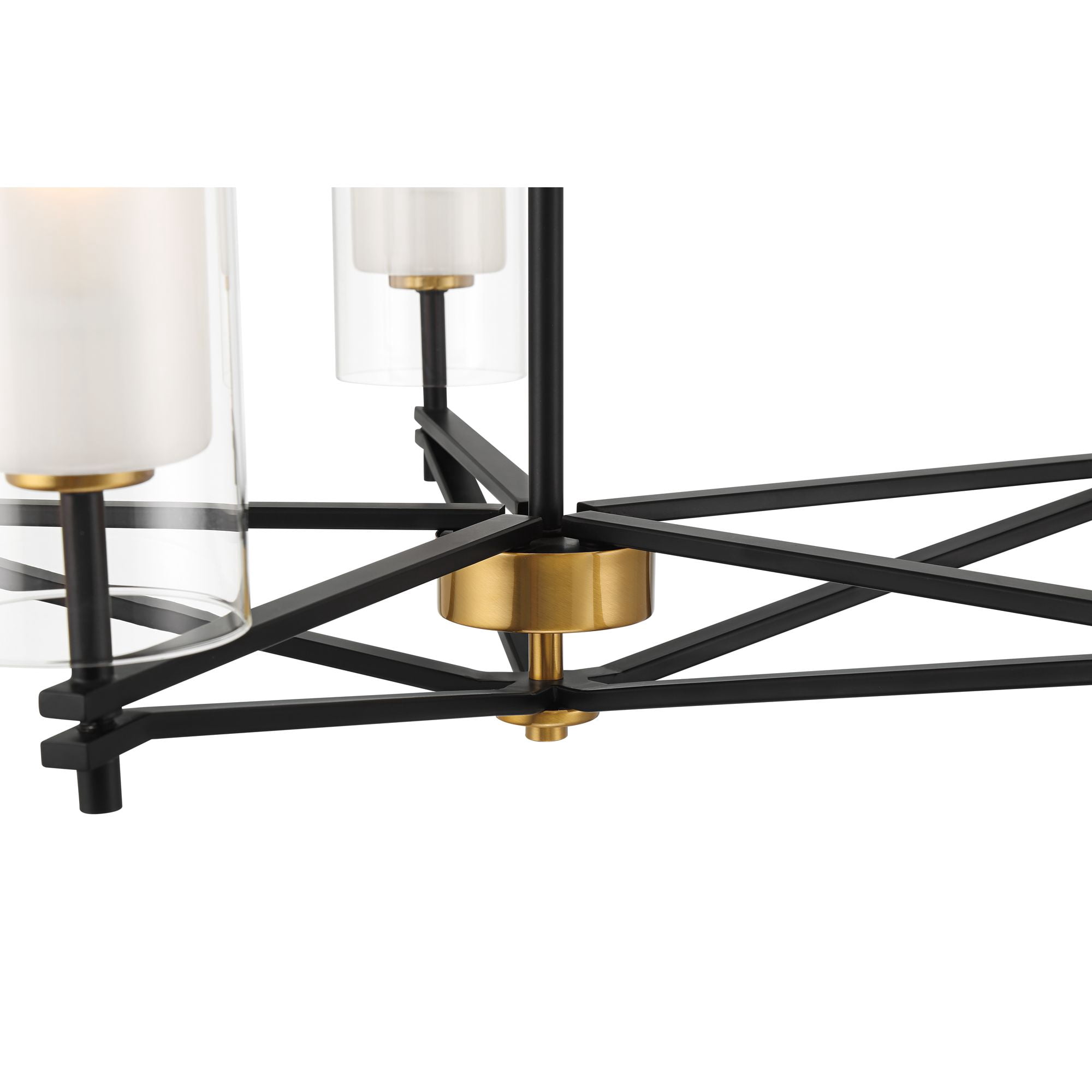 Possini Euro Design Nyack 25" Modern Pendant Chandelier Ceiling Light Fixture Dining Room Over Table Open Frame 5-Light Black Gold Finish