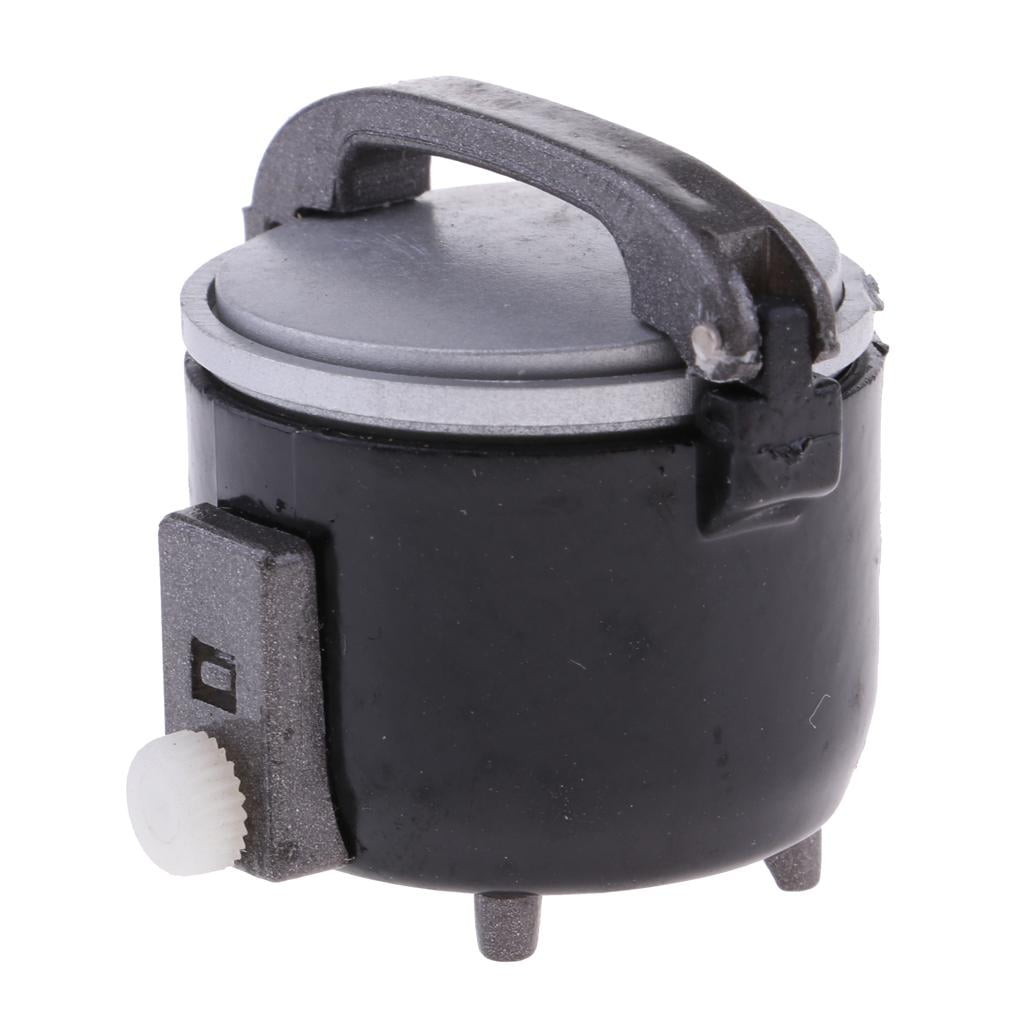 1/12 Scale Dollhouse Miniature Black Electric Rice Cooker Kitchen Appliance
