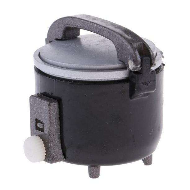 1:12 Casa de Accesorios de Cocina en Miniatura Olla Arrocera Eléctrica Negro