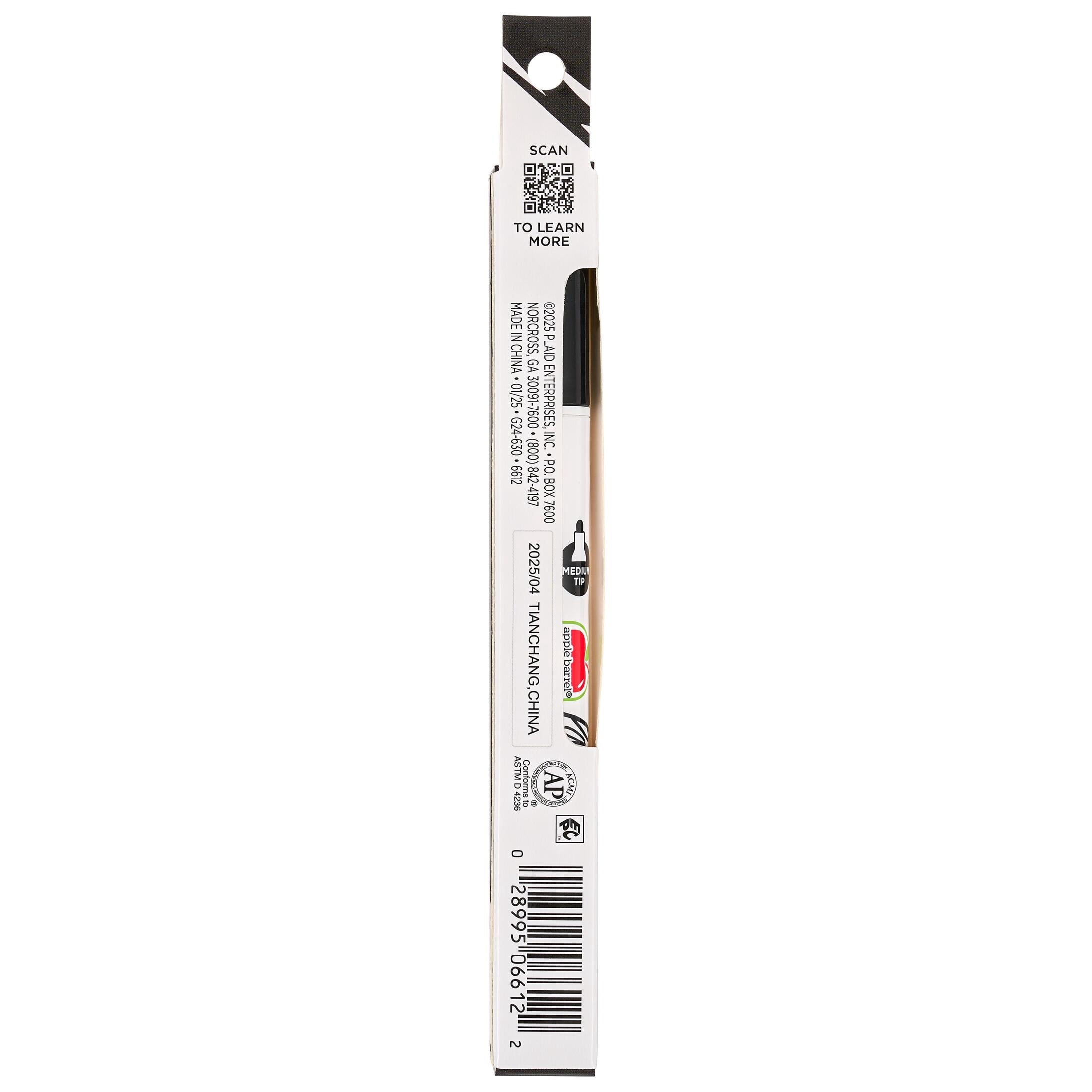 Apple Barrel Multi-Surface Medium Tip Paint Pen, Black, 1 Piece