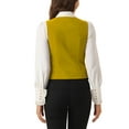 thumbnail image 3 of INSPIRE CHIC Women's Waistcoat Steampunk Velvet Christmas Sleeveless Button Down V-Neck Suit Vests S Yellow, 3 of 6