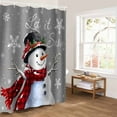thumbnail image 5 of Gray Christmas Bathroom Curtain 72 Inch Shower Curtain with Hooks, Snowflake Snowman Xmas Birds Berry Waterproof Polyester Bath Curtain Washable Bathtub Curtain 60''x 72'', 5 of 6