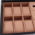 thumbnail image 3 of Fashionable 6 Slots Wristwatch Box & 3 Eyeglass Holes Storage Box for Khaki, 3 of 7