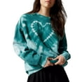 thumbnail image 2 of Women's Spring Autumn Loose Sweatshirt Long Sleeve Heart Tie Dye Print Crewneck Pullover, 2 of 6