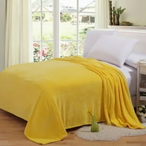 WHAMVOX Warm Blanket in Bright Yellow Flannel Material Super Comfy and for Keeping Warm 70x100cm