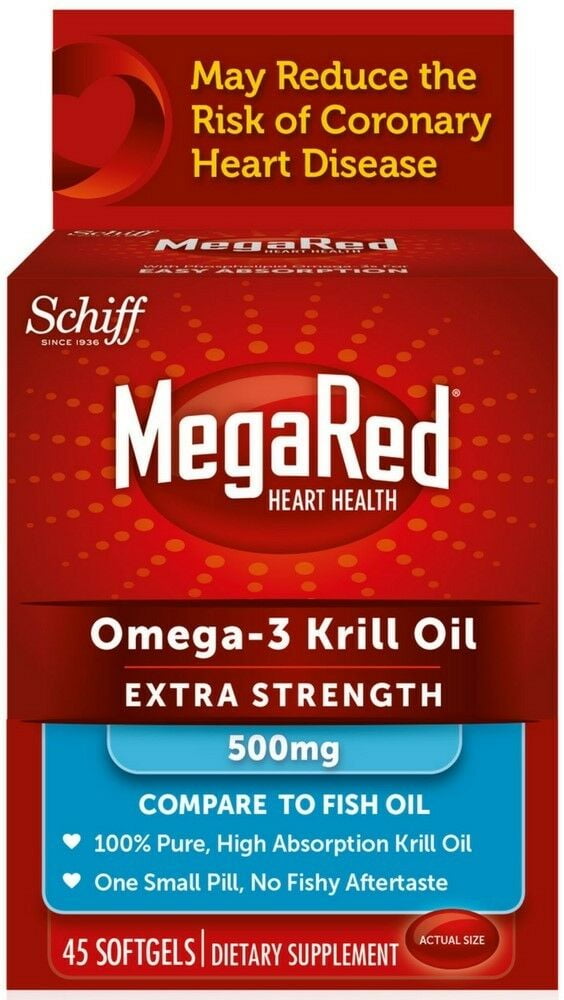 Mega Red Extra Strength Omega 3 Krill Oil Softgels, 500 Mg, 40 Ct, 6