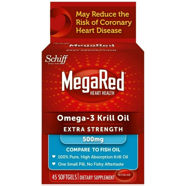 Mega Red Extra Strength Omega 3 Krill Oil Softgels, 500 Mg, 40 Ct, 6