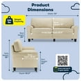 thumbnail image 2 of Serta Copenhagen 73" Rolled Arm Sofa, Easy Care Polyester, Loveseat or Couch for Small Spaces, Buttercream, 2 of 16