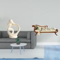 thumbnail image 2 of Escultura artística de pareja de figuras de resina con sofá cama de madera en miniatura, banco, silla, salón para escritorio, armario, decoración del, 2 of 8