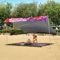 thumbnail image 6 of Portable Beach Tent Sun Shelter With Ground Pegs Water And Wind Resistant Sun Shade Canopy Angle Adjustable Floral Patterns, 6 of 7