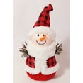 thumbnail image 1 of Snowman With Buffalo Check Clothes Figurine, 1 of 1