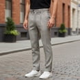 thumbnail image 6 of HBDesign Mens Plaid Dress Pants Quick Dry Breathable Summer Business Casual Versatile Work Trousers, 6 of 7