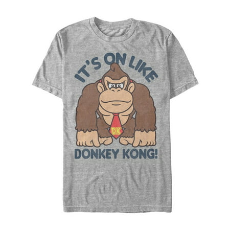 Unisex Adult It's On Like Donkey Kong - Funny Short Sleeve T-Shirt - Gray