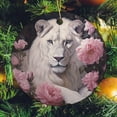 thumbnail image 2 of White Lion And Pink Roses Ceramics Ornaments Lion Rose Floral Double-Sided Printed 3" Ceramic Christmas Ornament Christmas Tree Hanging Accessories Holiday Present, 2 of 8