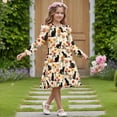 thumbnail image 3 of FKELYI Black Cat Flower Print Ruffle Twirly Dress for Girl Long Sleeve Crew Neck Casual Dress for Party Holiday Spring Fall Playwear for 3-14 Y Girls, 3-4 Y, 3 of 6