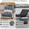thumbnail image 4 of Patio Furniture 2Pcs Indoor/Outdoor Rocking Papasan Chairs, Patio Rocking Chairs with Comfy Cushions, Sturdy Metal Frame, Outdoor Papasan Chair for Patio, Garden, Nursery, Living Room, 4 of 8