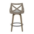 thumbnail image 6 of LumiSource Light Grey Wood, Grey Fabric Charlotte Counter Stool - Set of 2, 6 of 9