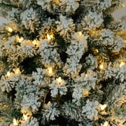 Ktaxon 6ft Pre-Lit Christmas Tree, Snow Flocked Xmas Tree Pine Tree with 550 LED Lights, Christmas Holiday Decor