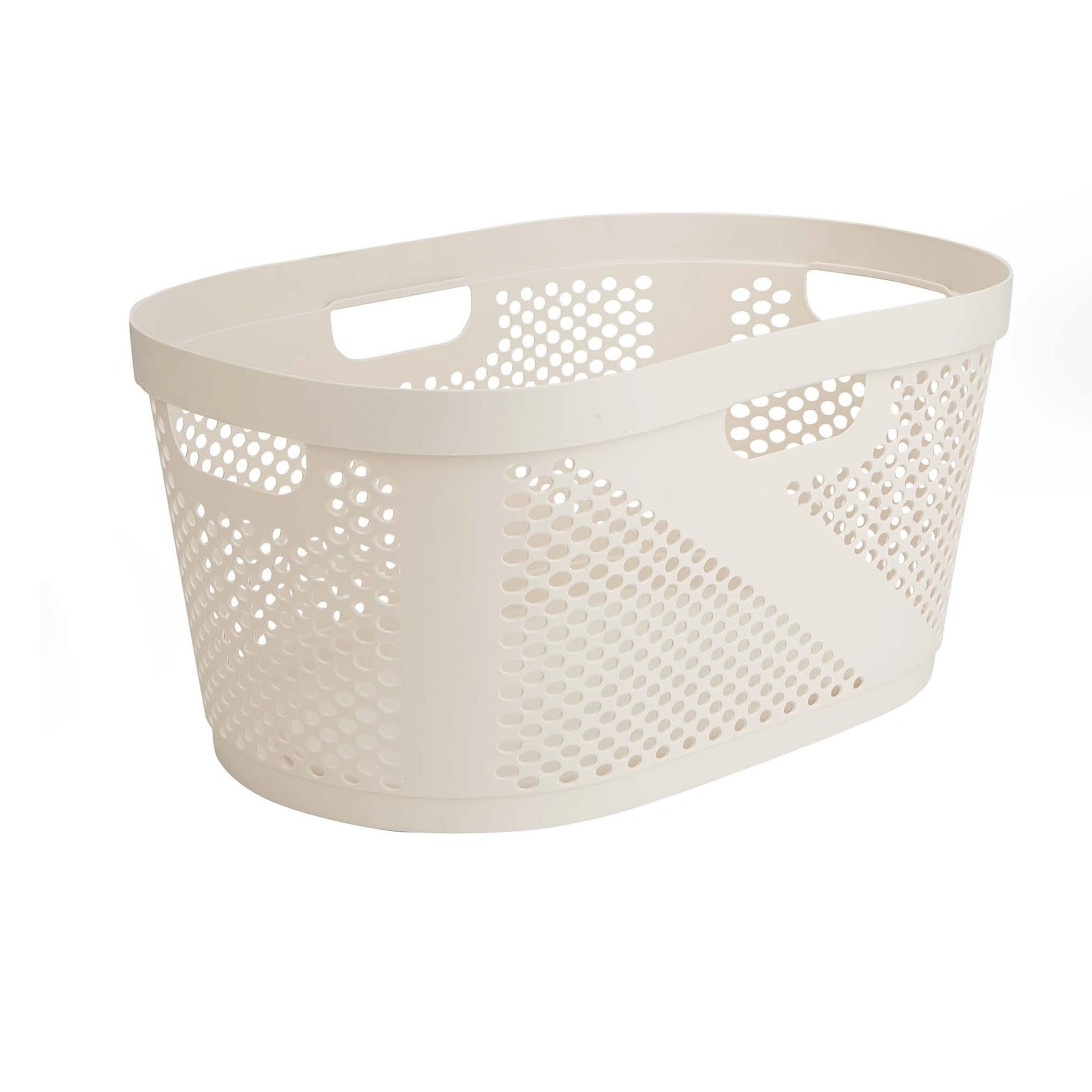 Mind Reader 40 Liter Laundry Basket, Ivory