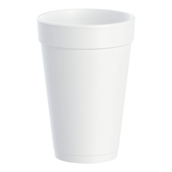 Dart Disposable Insulated Drinking Cup White Styrofoam 16 oz. 1000 Ct 16J16