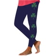 thumbnail image 2 of Weekly Prime BiZtdJrK St. Patrick's Day Leggings for Women Irish Green Clover Leaves Workout Tights Gym High Waist Soft Stretchy Yoga Pants Dark Blue L, 2 of 3