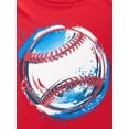 thumbnail image 2 of Athletic Works Boys 4-18 & Husky Short Sleeve Graphic Brushstroke Baseball Tee, 2 of 2
