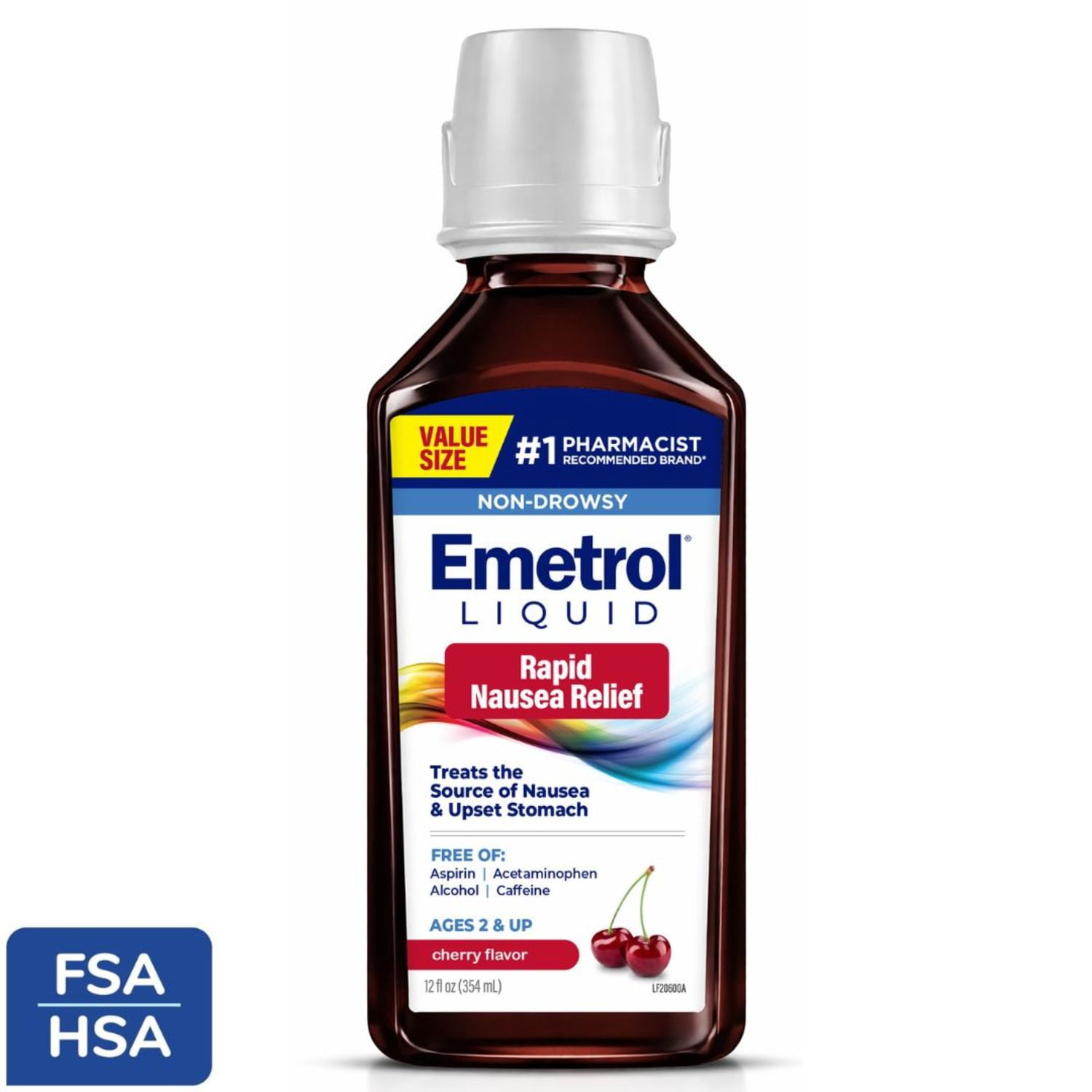 Emetrol Nausea and Upset Stomach Relief Liquid Medication, Cherry, Value Size, 12 fl oz