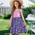thumbnail image 6 of Uourmeti Girls Summer Dresses Patriotic Causal Spaghetti Strap Swing Dress Kids American Flag Star Sundress 3-14Y Cami Midi Tiered Dress, 6 of 6