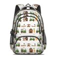 thumbnail image 2 of Tractor and Sheep Gray Pattern Cute School Backpack Bag with Padded Back and Adjustable Shoulder Straps 16.9 X 12.6 X 5.9 Inches, 2 of 5