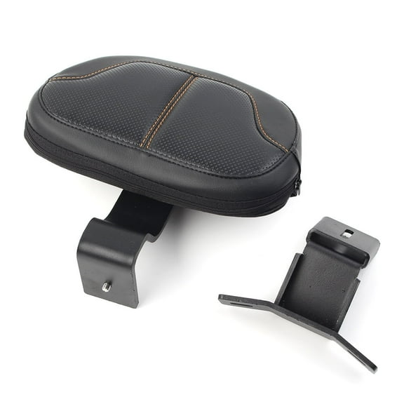ZS Motorcycle Front Driver Backrest Rider Backrest with Pad for Harley Davidson Touring Two-up seats Models(Orange Line pattern)