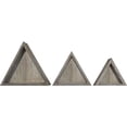 thumbnail image 4 of Ekena Millwork Set of 3, Triangle, Closed Back, Vintage Farmhouse Shadow Box Shelves, Barnwood Decor Collection, Reclaimed Grey, 4 of 15
