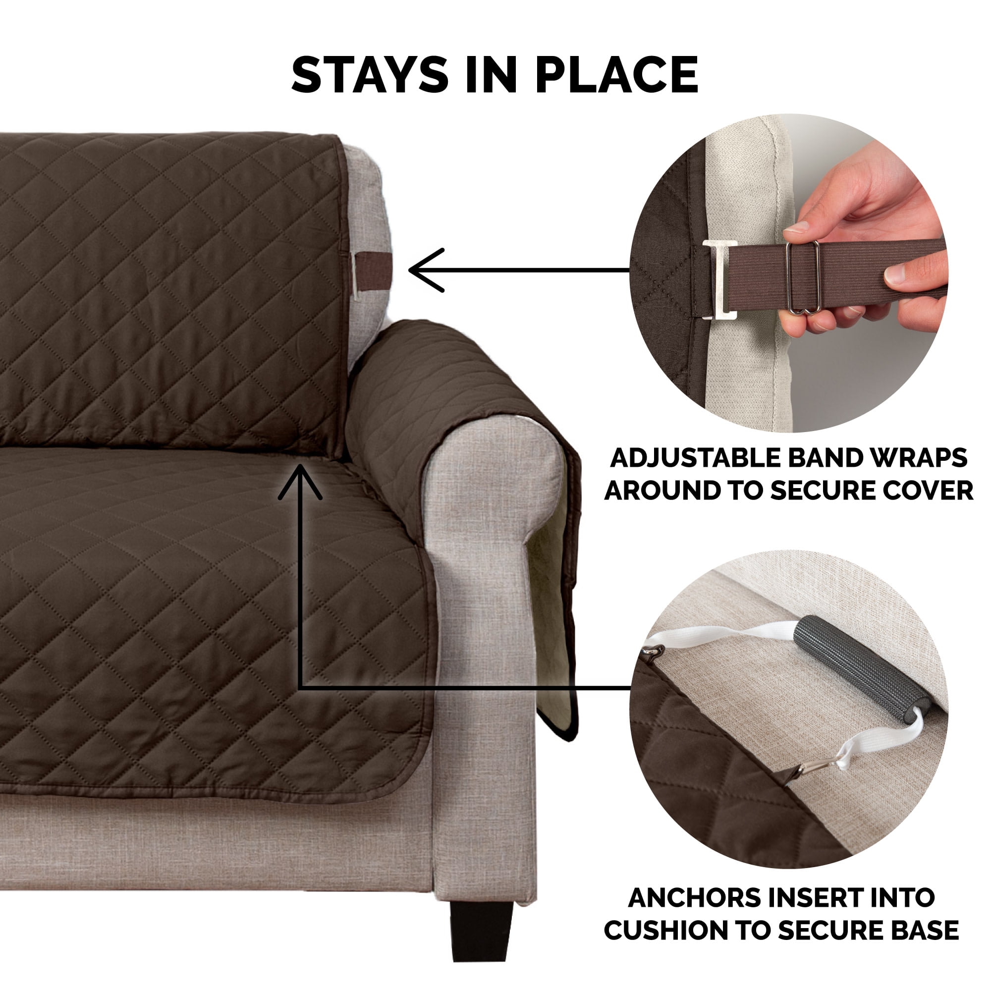 FurHaven Reversible Furniture Protector, Espresso, Sofa, 1 Count